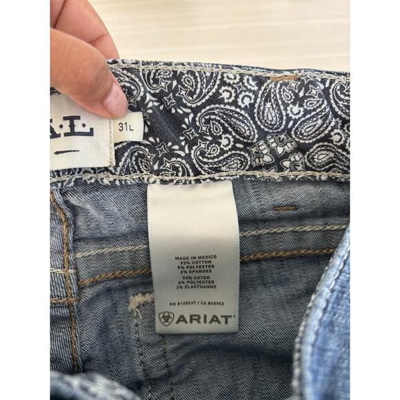 Ariat REAL Mid Rise Festival Bootcut Jeans Size 31L Entwined Rodeo Rancho - Picture 11 of 12